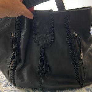 Black, large purse